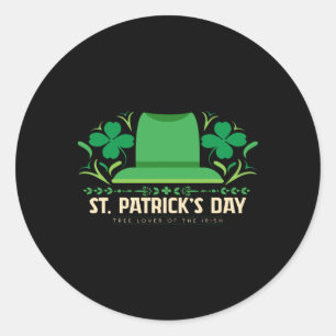 Pegatina Redonda Feliz cumpleaños día de San Patricio Saint Paddys