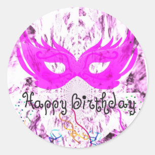 Pegatina Redonda Feliz cumpleaños, diversión