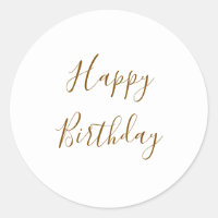 Feliz Cumpleaños Dorado Texto Personalizado Blanco