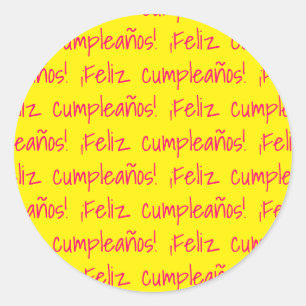 Pegatina Redonda Feliz cumpleaños feliz fiesta de cumpleaños