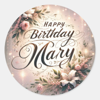 Pegatina Redonda Feliz cumpleaños Mary - Pegatinas de la celebració