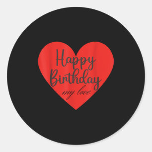 Pegatina Redonda Feliz cumpleaños mi amor 