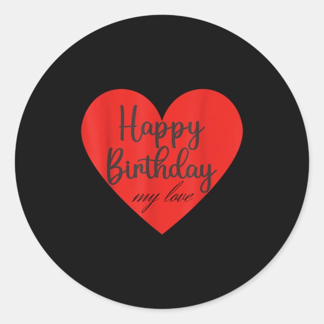 Pegatina Redonda Feliz cumpleaños mi amor  (Anverso)