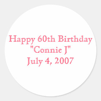 Pegatina Redonda Feliz cumpleaños número 60