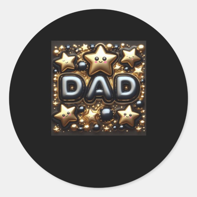 Pegatina Redonda Feliz cumpleaños, papá6 (Anverso)