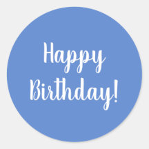 Feliz cumpleaños Pastel Blue White Typography