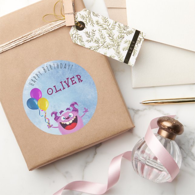 Pegatina Redonda ¡Feliz cumpleaños, pegatina! (Regalar)