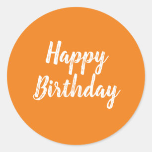Pegatina Redonda Feliz cumpleaños, Pegatina, con antecedentes naran