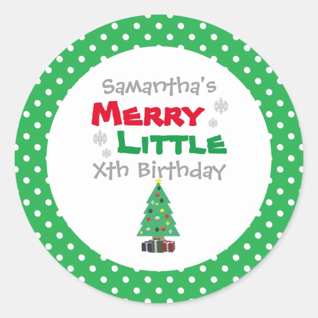 Pegatina Redonda Feliz cumpleaños pequeño (Anverso)