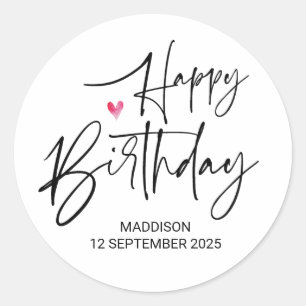 Pegatina Redonda Feliz Cumpleaños Regalos de Fiesta Lindos para Ami