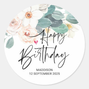 Pegatina Redonda Feliz Cumpleaños Regalos de Fiesta Lindos para Ami