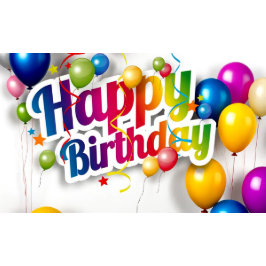 Pegatina Redonda Feliz cumpleaños, texto