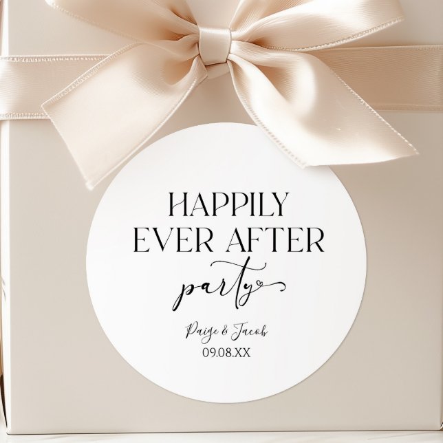 Pegatina Redonda Feliz desde la recepción de la boda Fiesta (Subido por el creador)