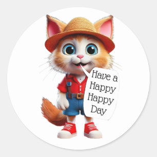 Pegatina Redonda Feliz Día