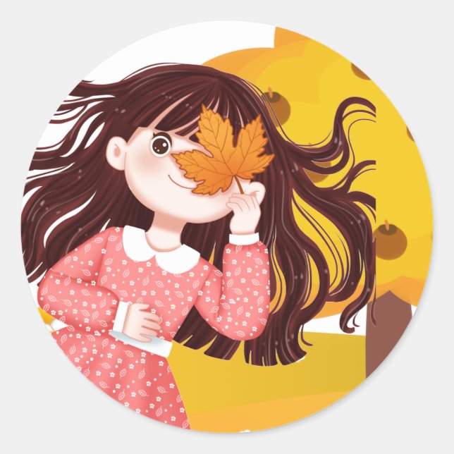 Pegatina Redonda Feliz Día de Acción de Gracias (Anverso)