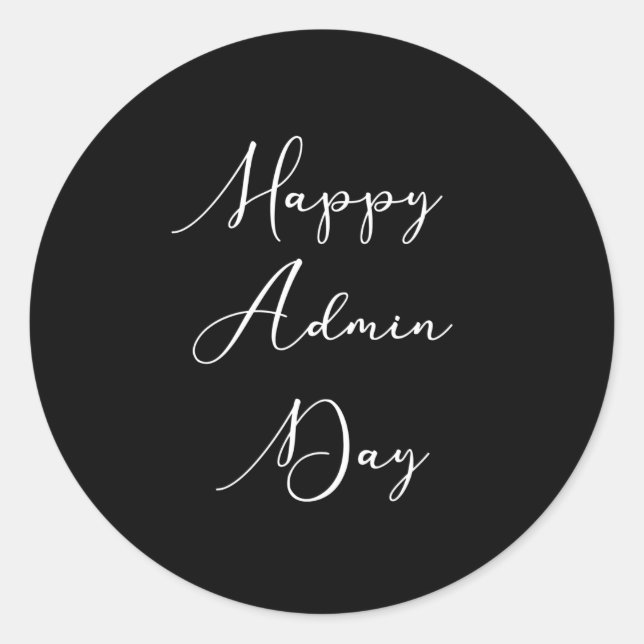 Pegatina Redonda Feliz Día de Administración. Día de los profesiona (Anverso)