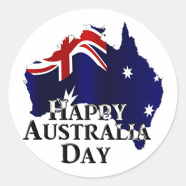 Pegatina Redonda Feliz Día de Australia