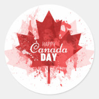 Feliz Día de Canadá Placa de pintura de hojas de a