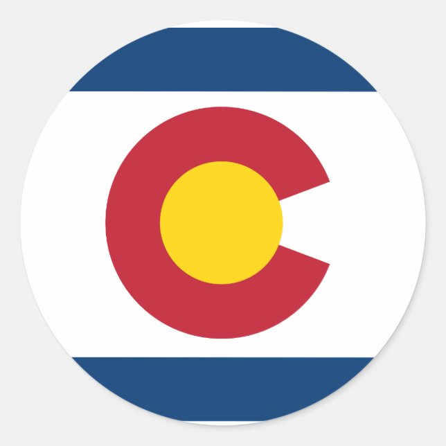 Pegatina Redonda ¡Feliz Día de Colorado! (Anverso)