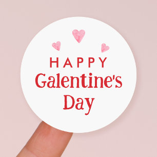 Pegatina Redonda Feliz Día de Galentine