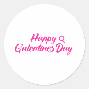 Pegatina Redonda Feliz día de Galentines