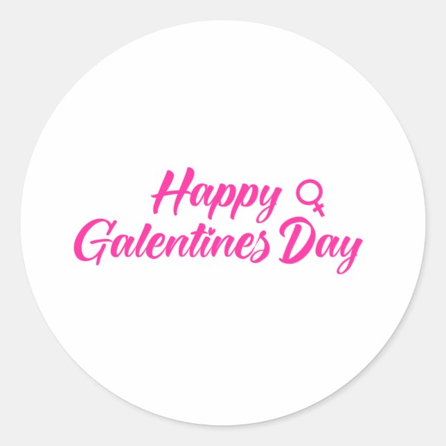 Pegatina Redonda Feliz día de Galentines (Anverso)