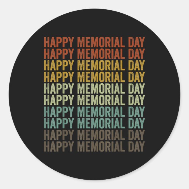 Pegatina Redonda Feliz Día de la Conmemoración (Anverso)