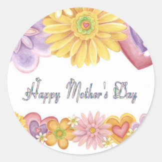 Pegatina Redonda Feliz Día de la Madre
