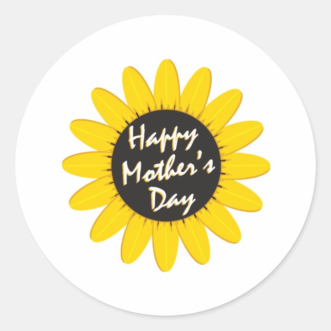 Pegatina Redonda Feliz Día de la Madre (Anverso)
