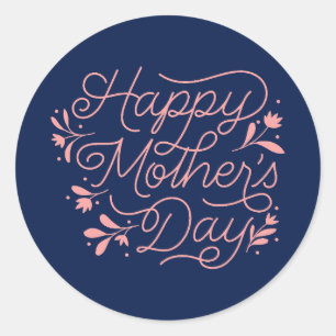 Pegatina Redonda Feliz Día de la Madre