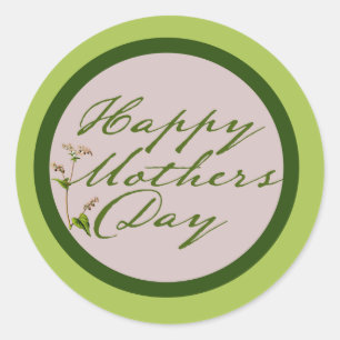 Pegatina Redonda Feliz Día de la Madre