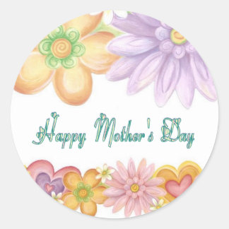 Pegatina Redonda Feliz Día de la Madre