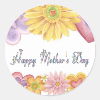 Pegatina Redonda Feliz Día de la Madre