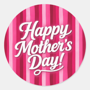 Pegatina Redonda Feliz Día de la Madre