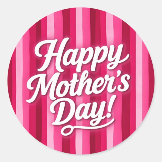 Pegatina Redonda Feliz Día de la Madre (Anverso)