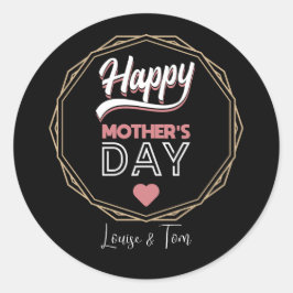Pegatina Redonda Feliz día de la madre