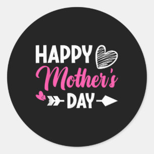 Pegatina Redonda Feliz Día De La Madre 2025 Floral Cuta Para Las Mu