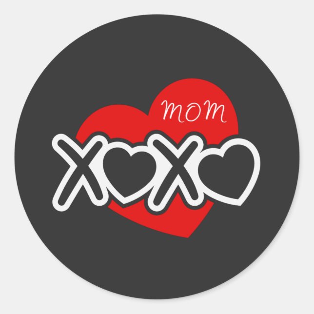 Pegatina Redonda Feliz Día De La Madre Con Amor Por La Madre (Anverso)