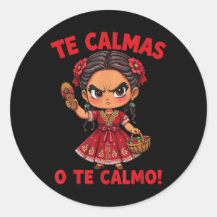 Pegatina Redonda Feliz Día de la Madre Mexicana Mamá Española Te Ca
