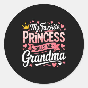 Pegatina Redonda Feliz día de la madre princesa favorita llama a ab