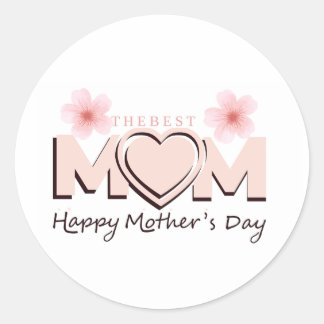 Pegatina Redonda ¡Feliz Día de la Madre! | Tipografía de corte