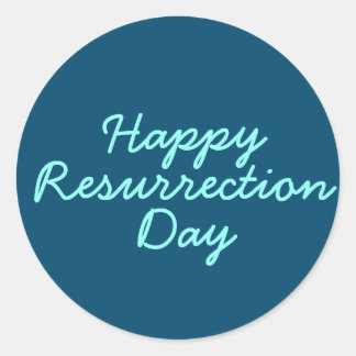 Pegatina Redonda Feliz Día de la Resurrección