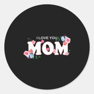 Pegatina Redonda Feliz día de las madres mujer te amo mamá 