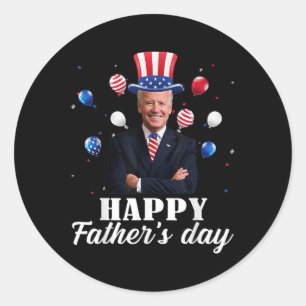 Pegatina Redonda Feliz Día De Los Padres 4 De Julio Anti Joe Biden