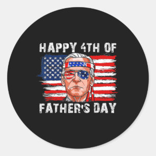 Pegatina Redonda Feliz Día de los Padres Gracioso Joe Biden Indepen