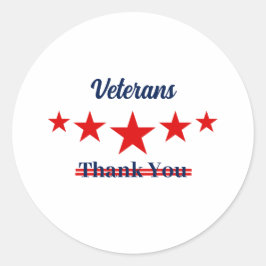 Pegatina Redonda Feliz Día de los Veteranos