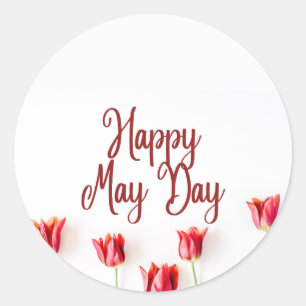 Pegatina Redonda Feliz Día de Mayo