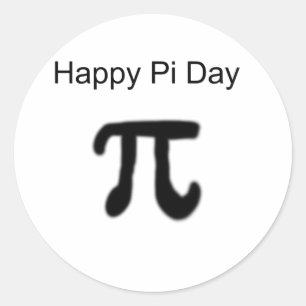 Pegatina Redonda Feliz Día De Pi