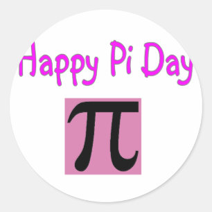 Pegatina Redonda Feliz Día De Pi