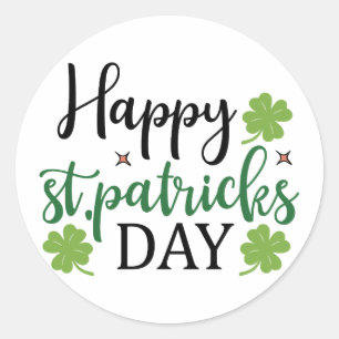 Pegatina Redonda Feliz Día de San Patricio